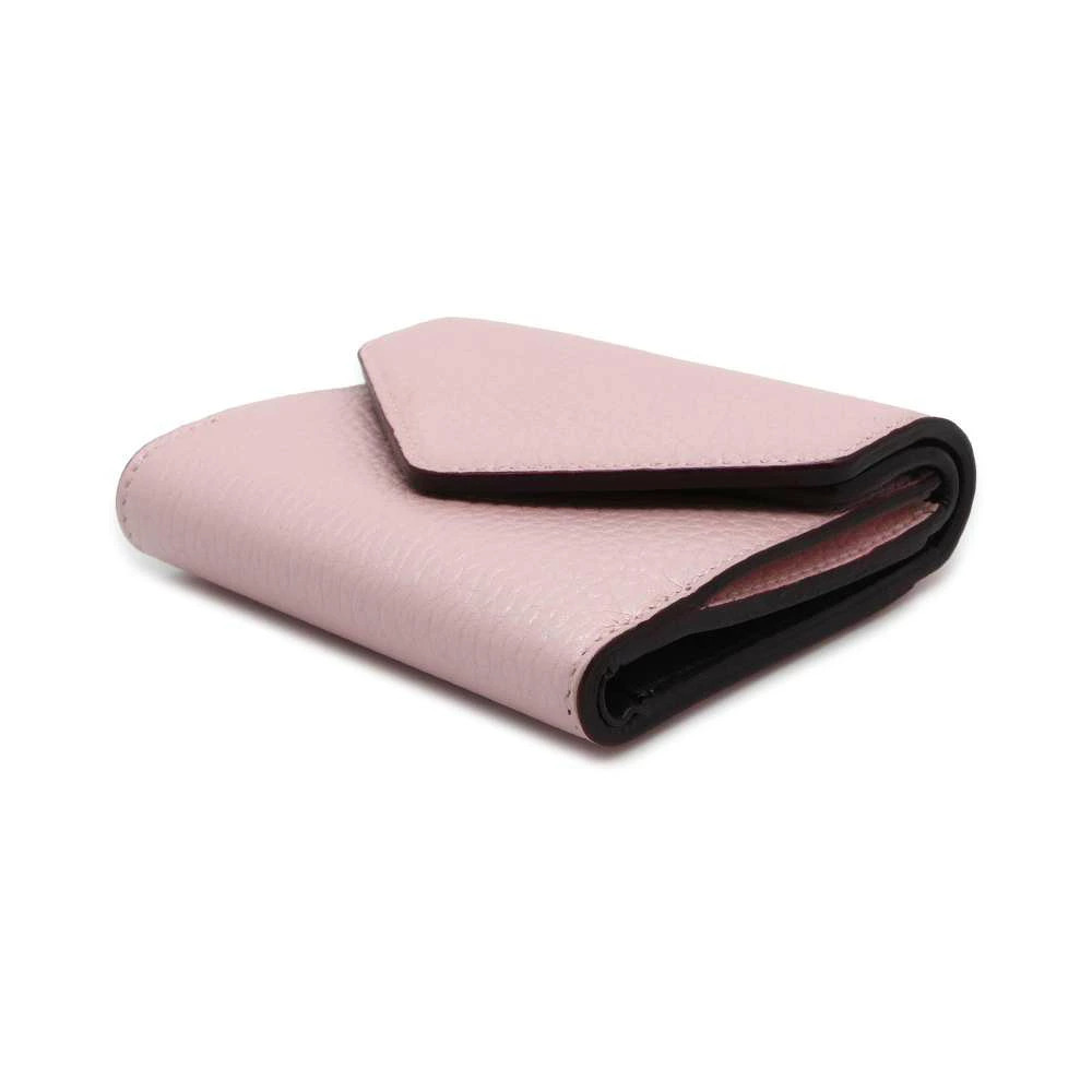 Dior Christian Tri issimo fold Compact Wallet Leather Black